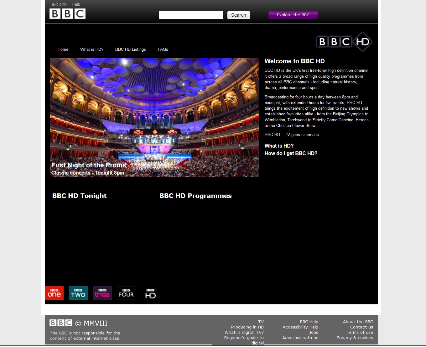 BBC HD website