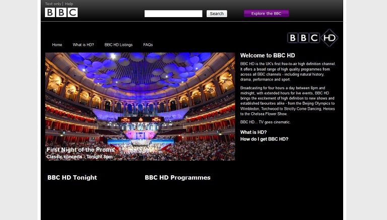 BBC HD Website