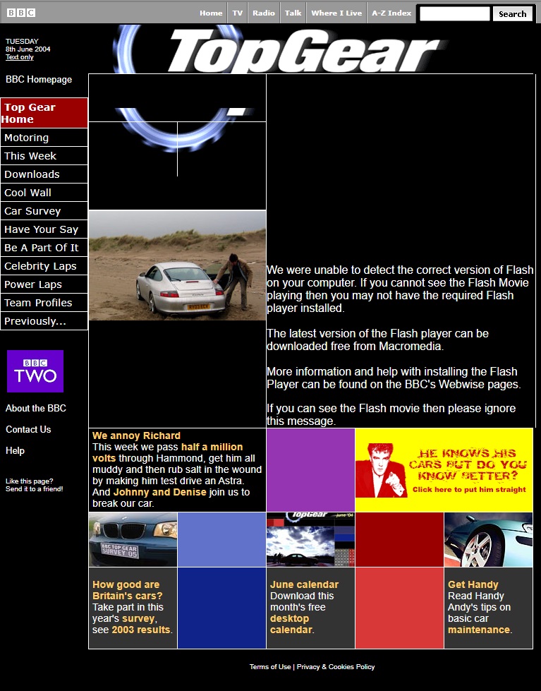 Top Gear Series 4 Website