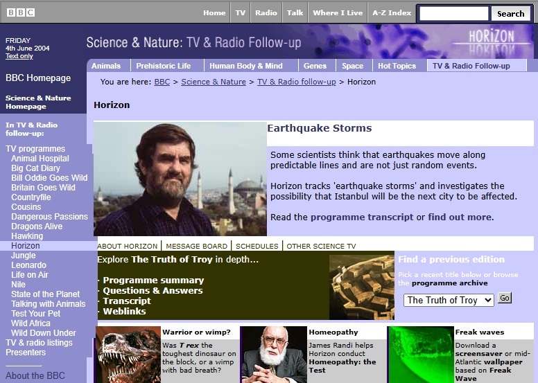 Horizon 2004 Website