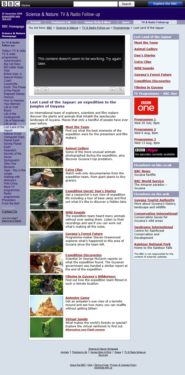Lost Land Of The Jaguar website