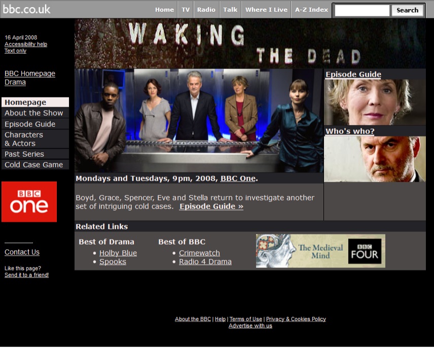 Waking The Dead Website