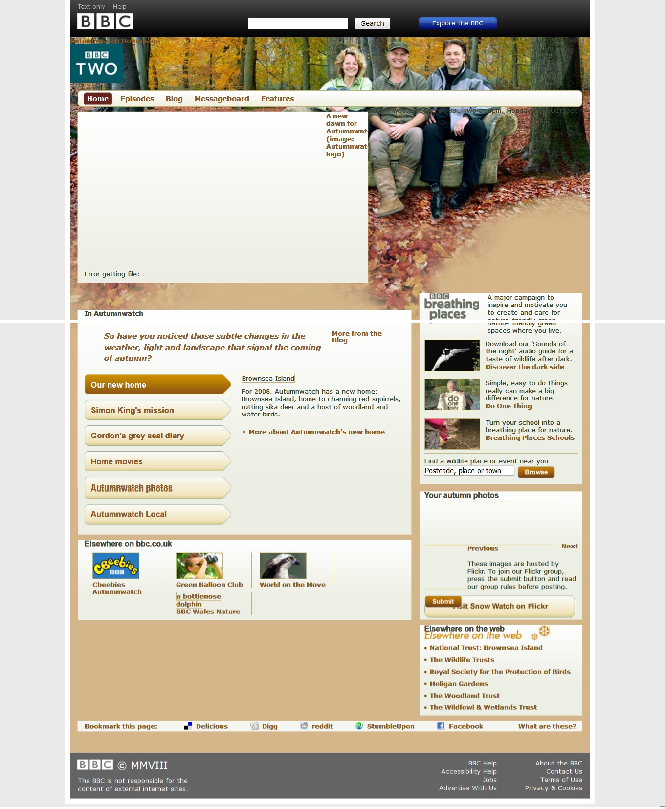 Autumnwatch 2008 Website