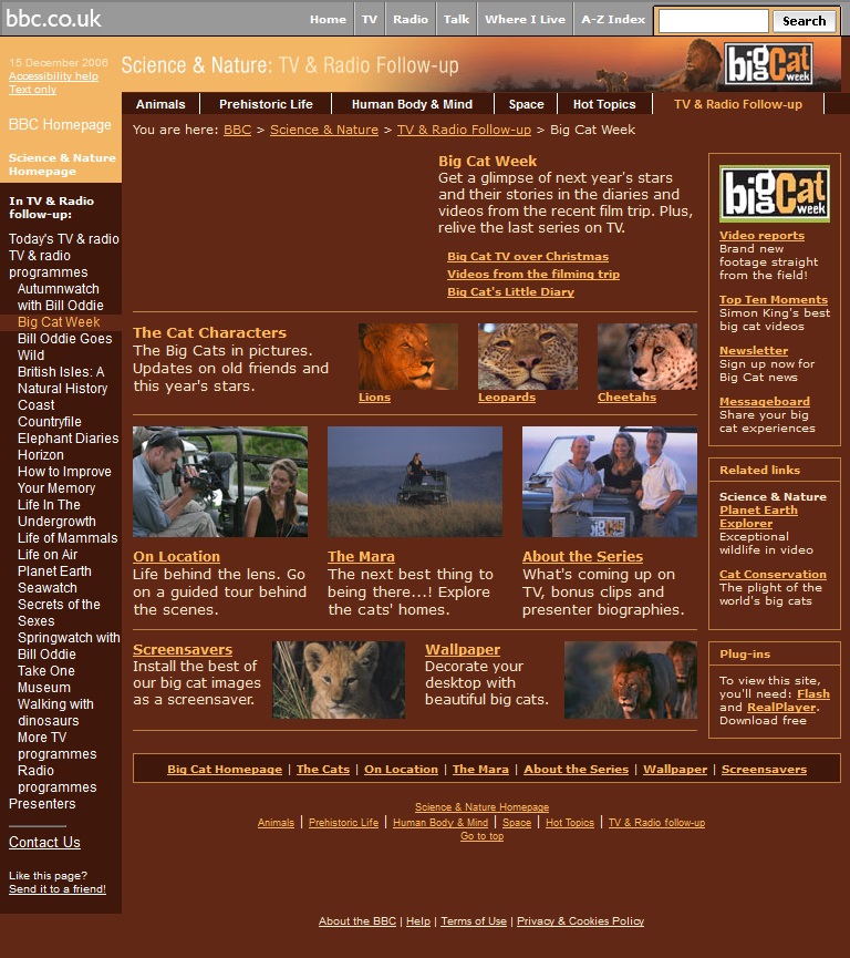 Big Cat Diary 2006 Website
