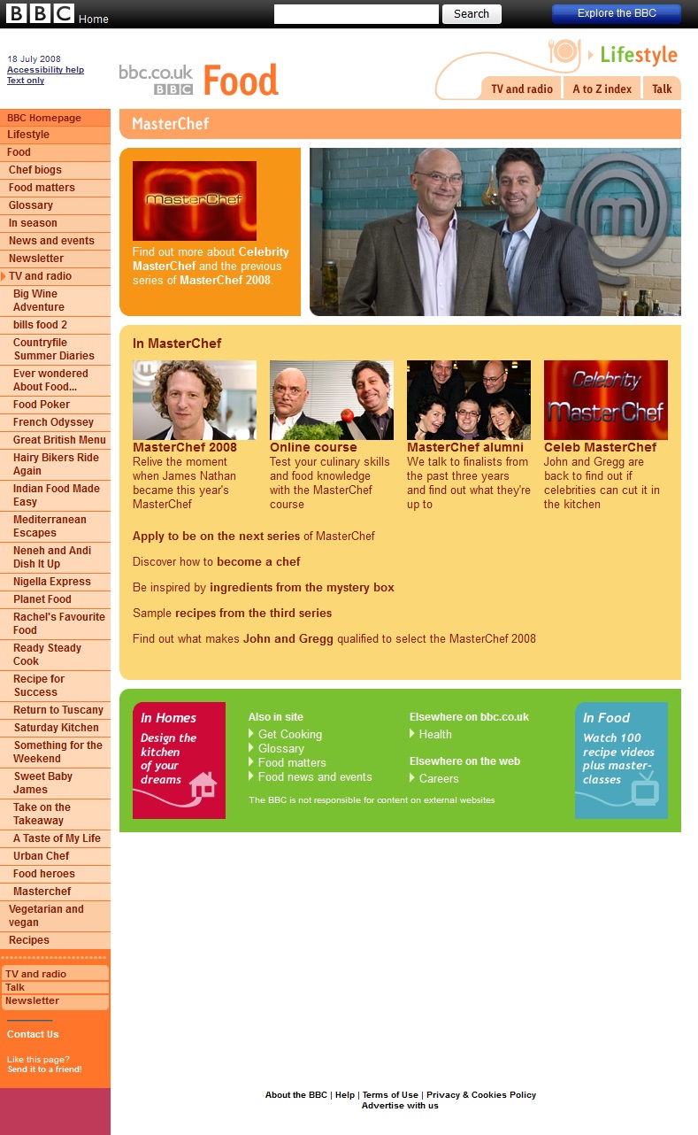 Masterchef 2008 Website