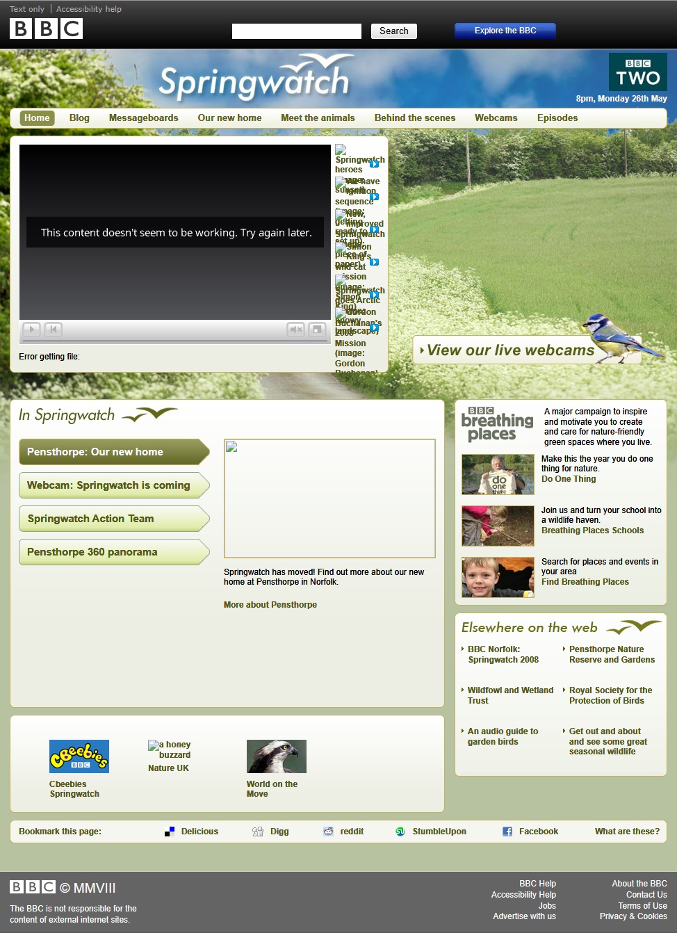 Springwatch 2008 Website