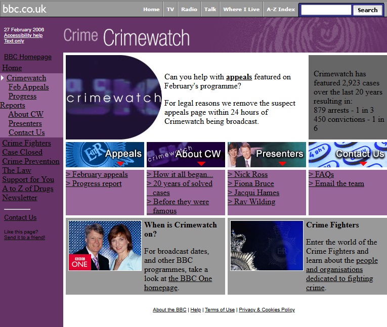 Crimewatch 2006 Website