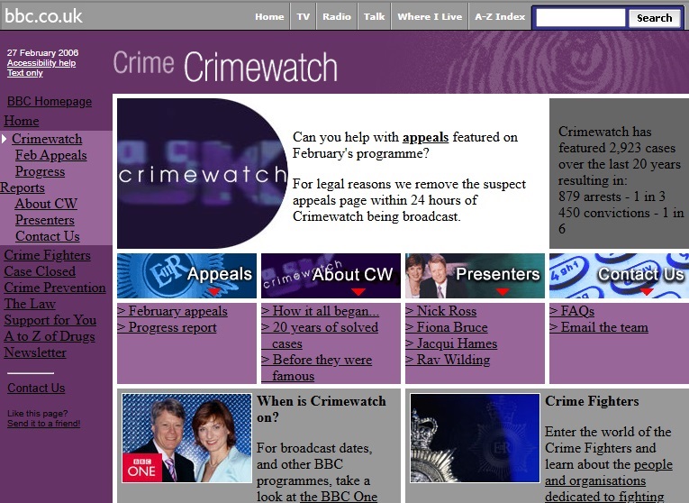 Crimewatch 2006 Website