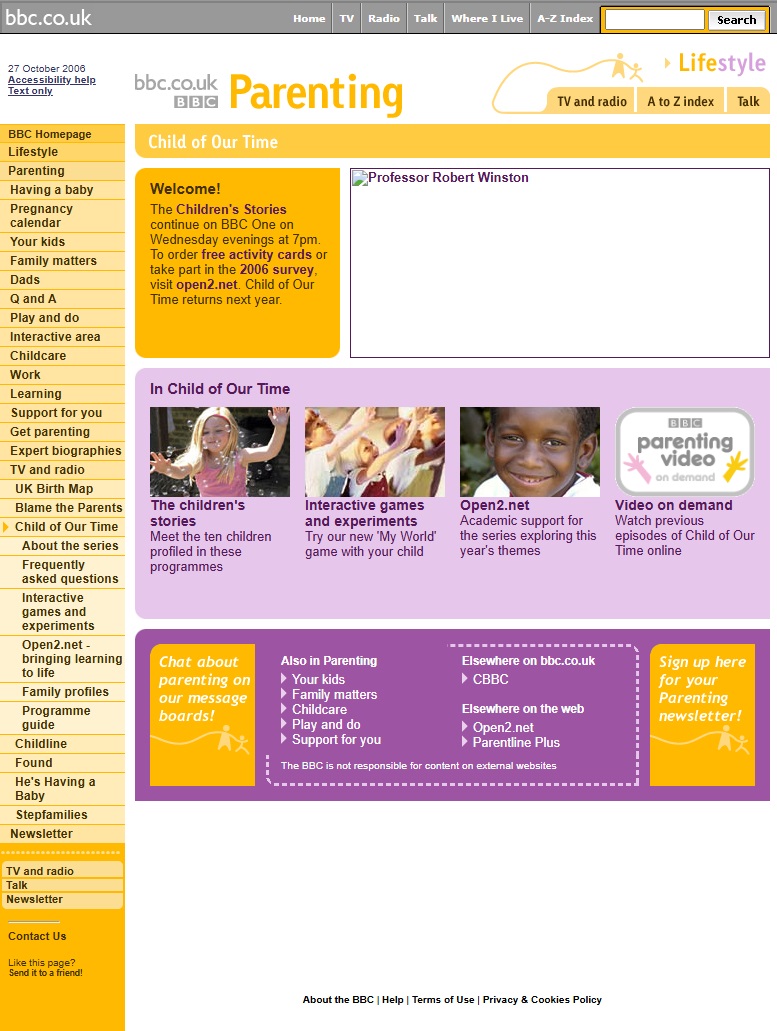 Child Of Our Time Website