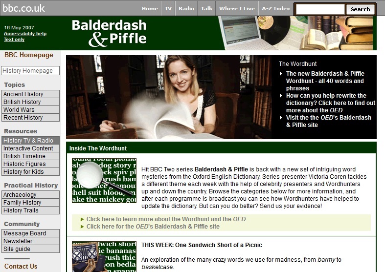 Balderdash & Piffle Website