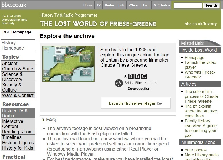 The Lost World of Friese-Greene Website