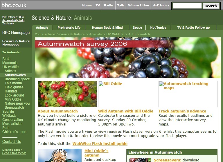 Autumnwatch Website