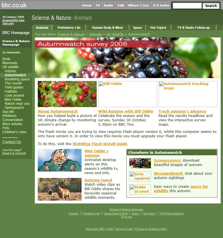 Autumnwatch Website
