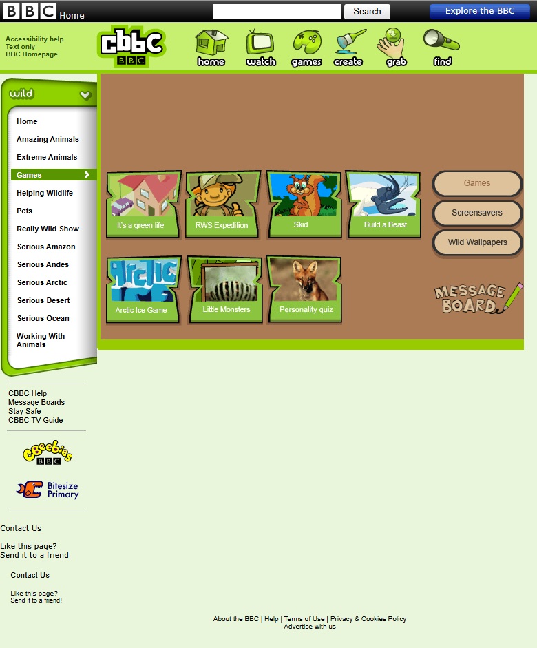 CBBC Wild Website
