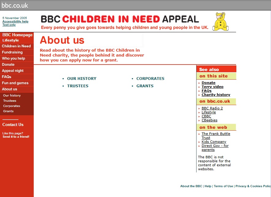 Children In Need 2005 Website