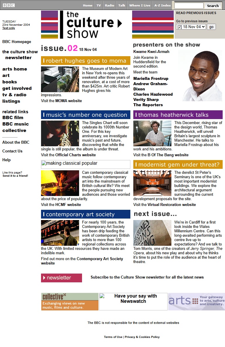The Culture Show 2004 Website