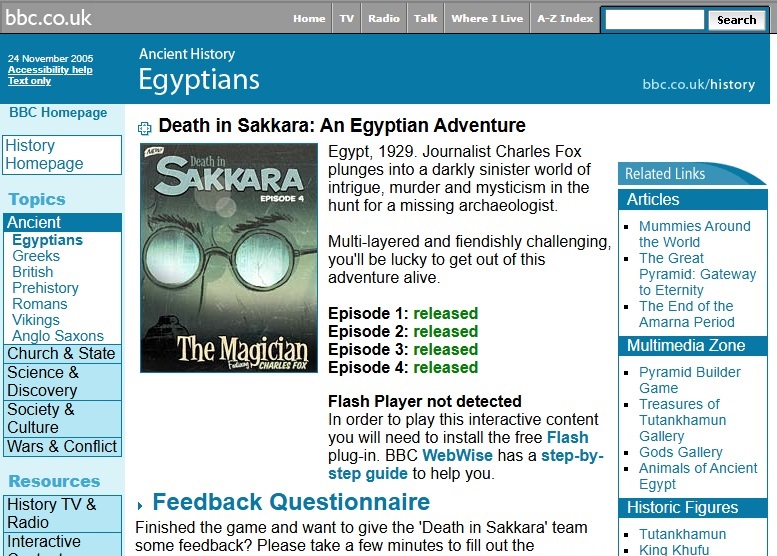 Death in Sakkara Game
