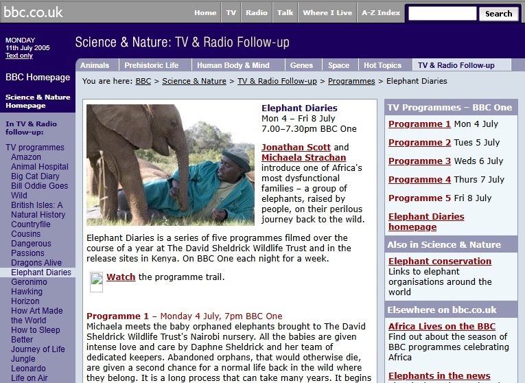 Elephant Diaries Website