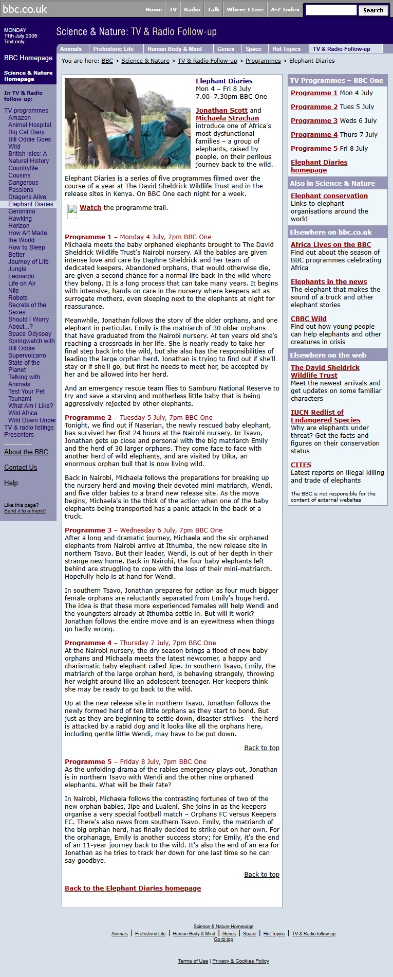 Elephant Diaries Website