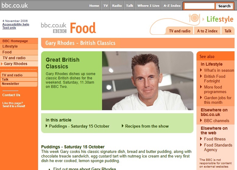 Gary Rhodes Great British Classics Website
