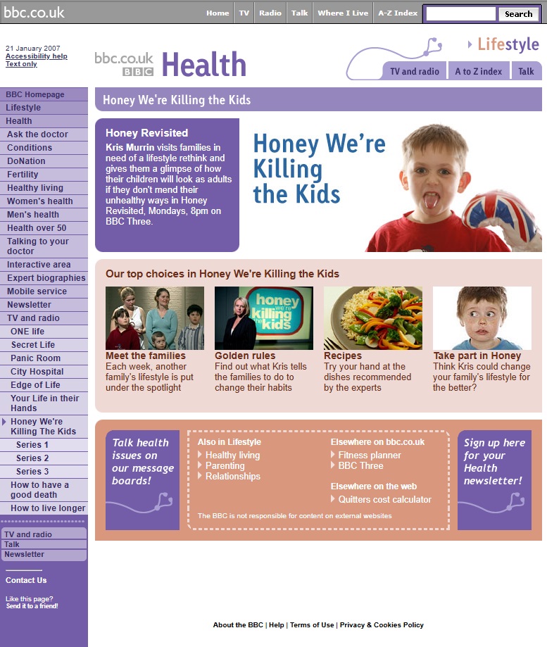 Honey We're Killing The Kids Website