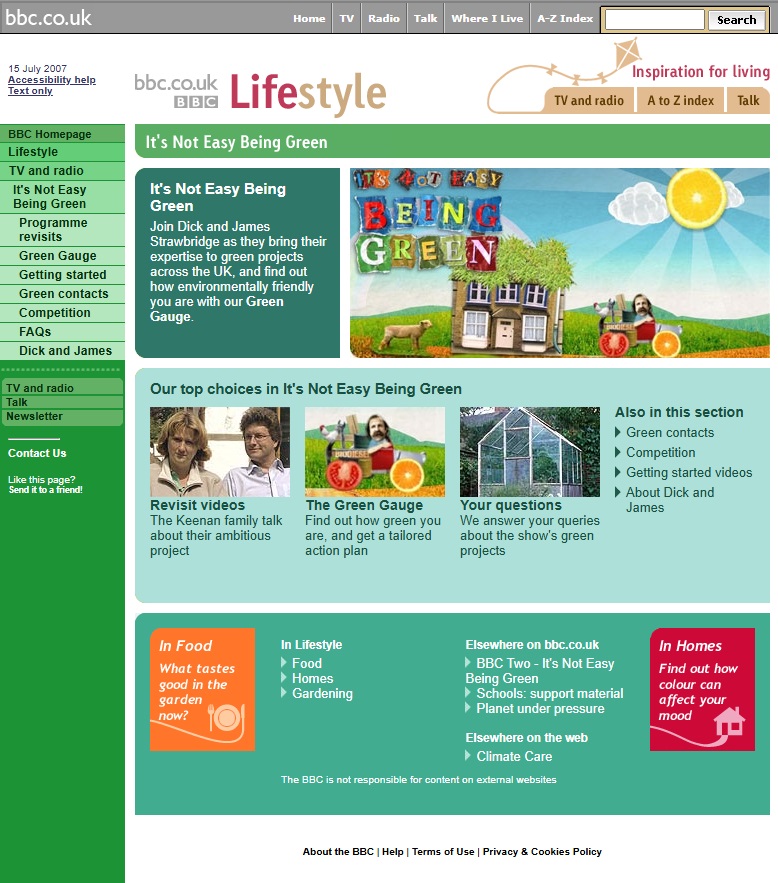 It's Not Easy Being Green Website
