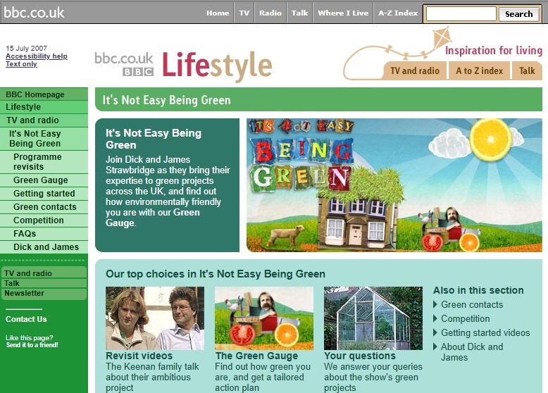 It's Not Easy Being Green Website
