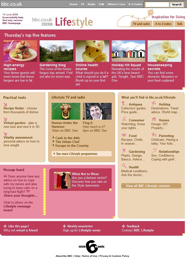Lifestyle Website Redesign