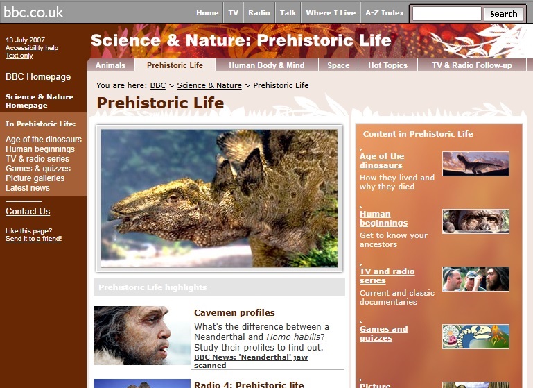 Prehistoric Life Website