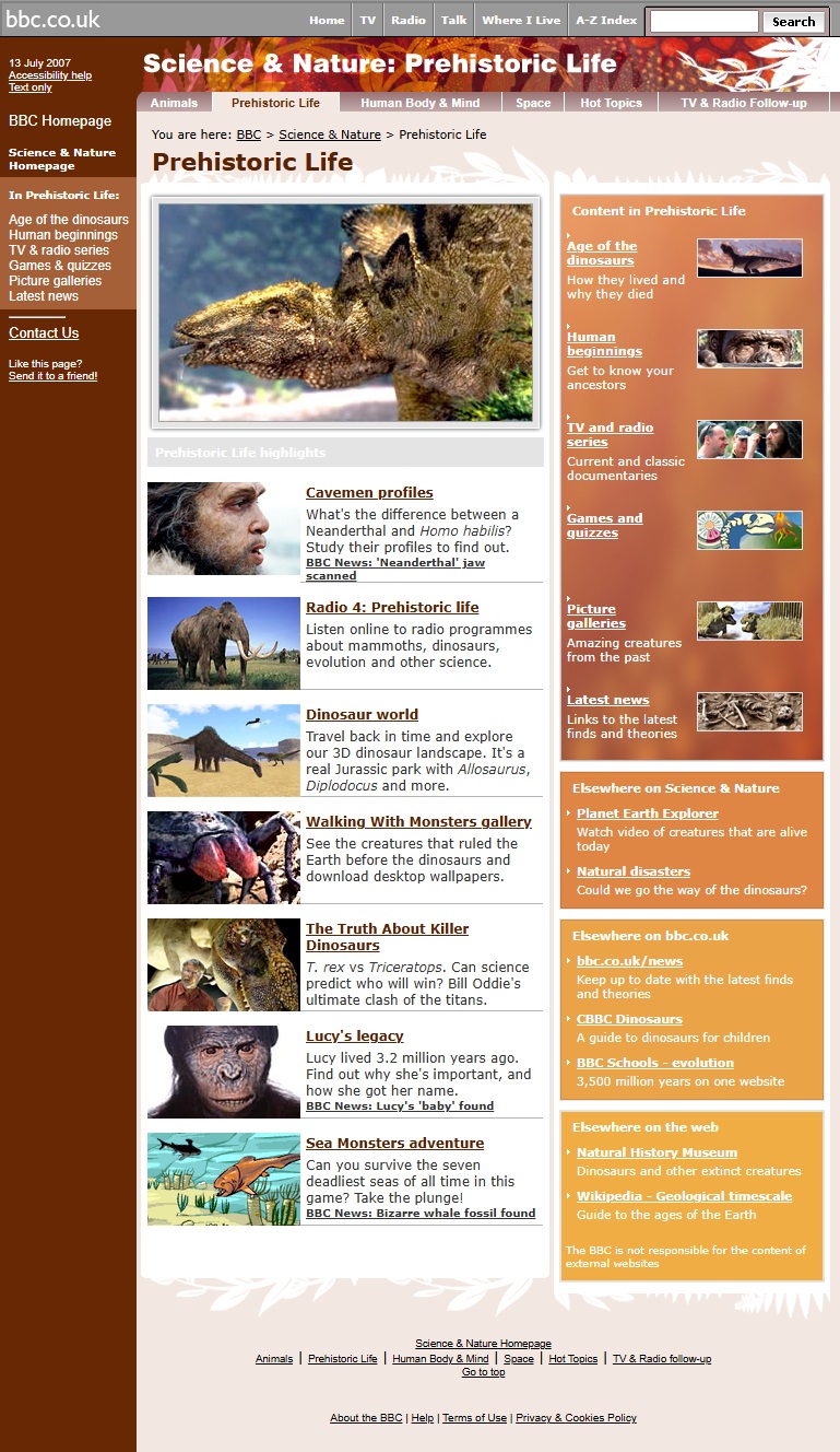 Prehistoric Life Website