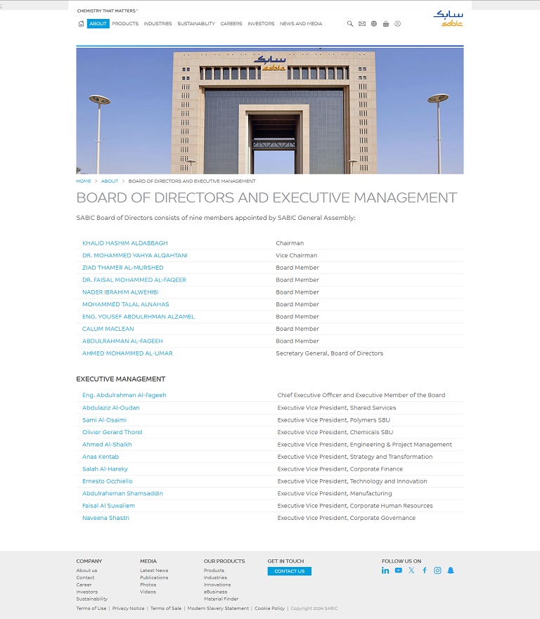 About - Board SABIC website
