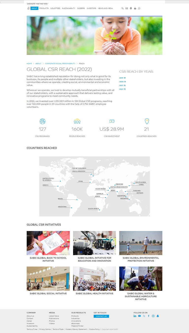 About - CSR - Reach SABIC website