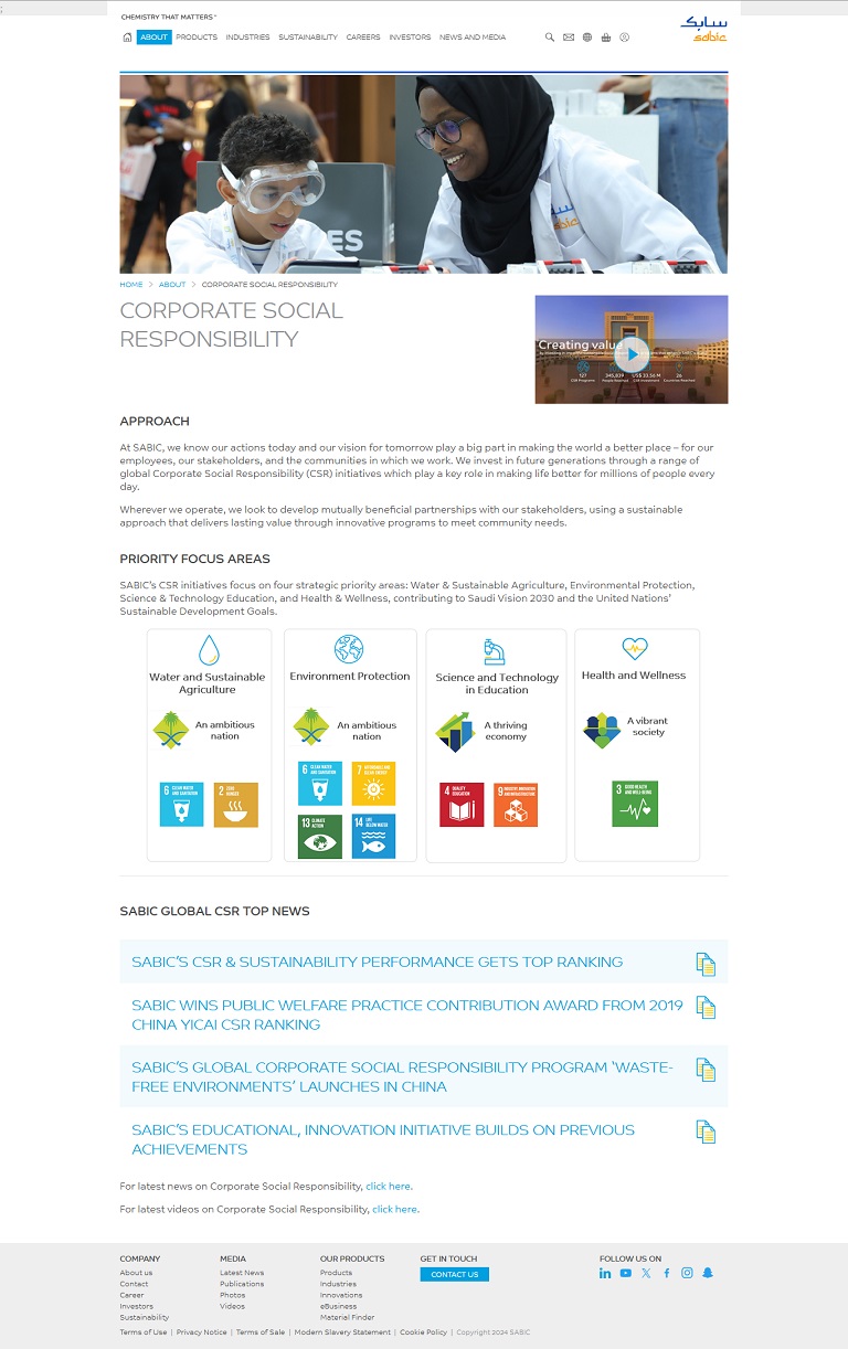 About - CSR SABIC website