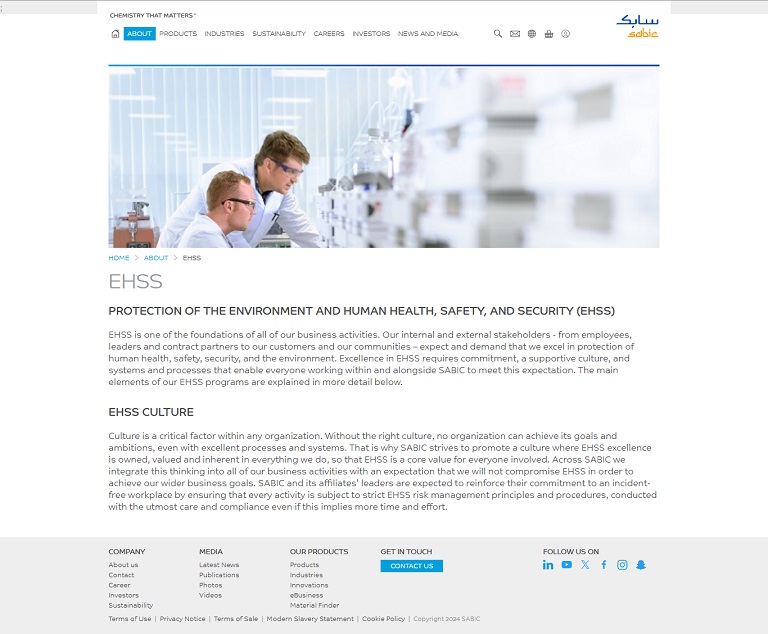 About - EHSS SABIC website
