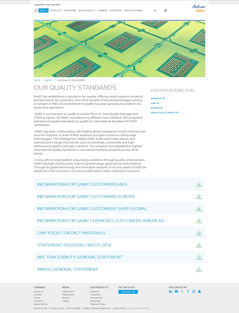 About - Quality SABIC website
