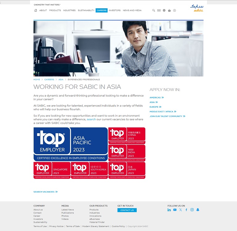 Careers - Asia - Experienced SABIC website