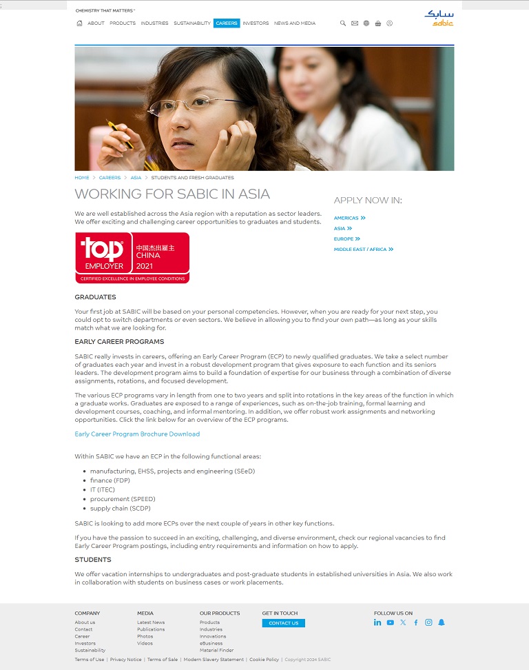 Careers - Asia - Junior SABIC website
