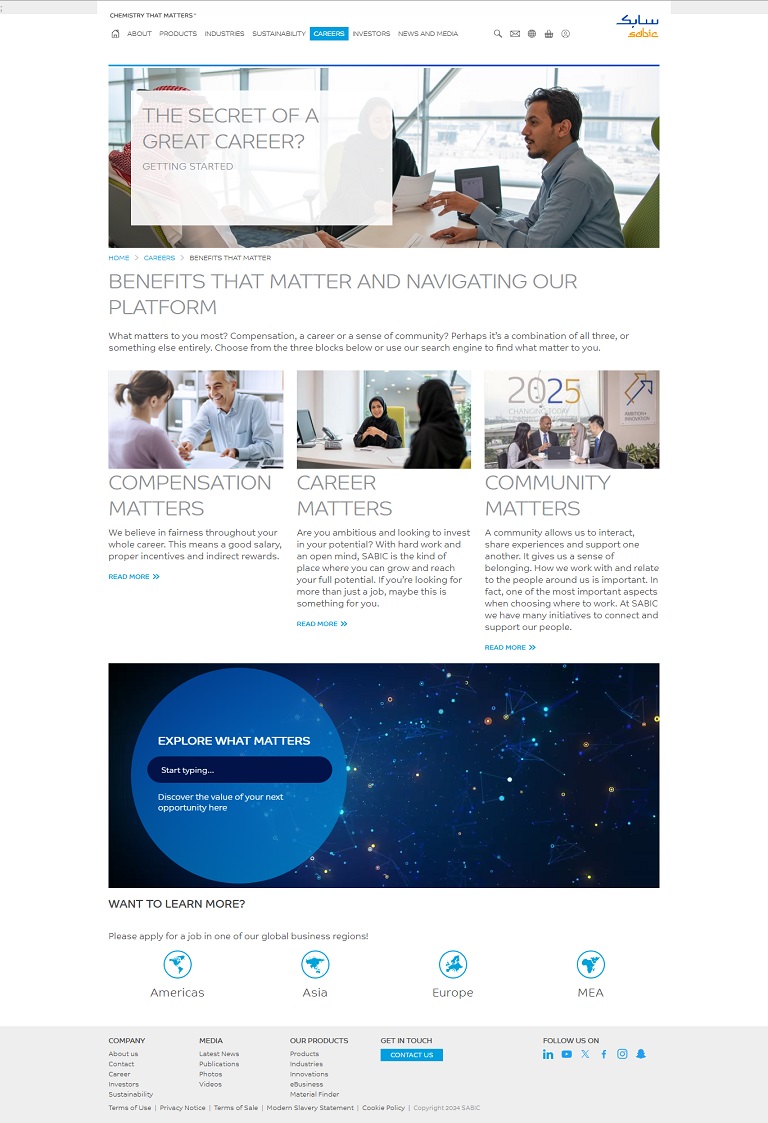 Careers - Benefits SABIC website