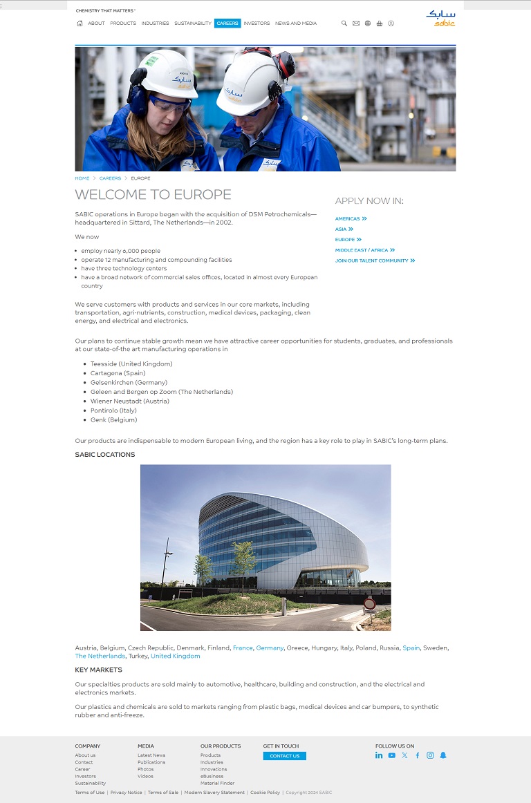 Careers - Europe SABIC website