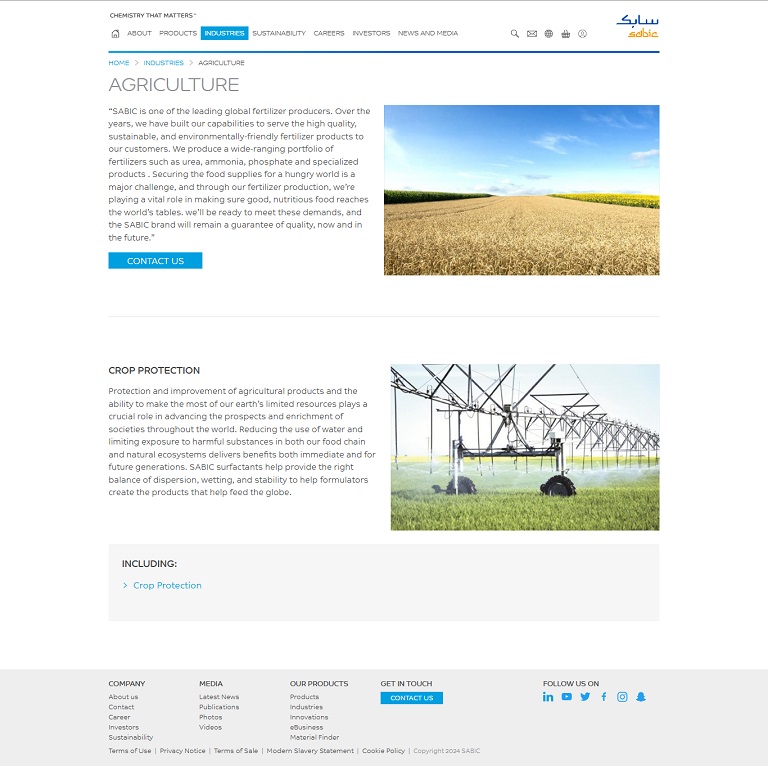 Industries - Agriculture SABIC website