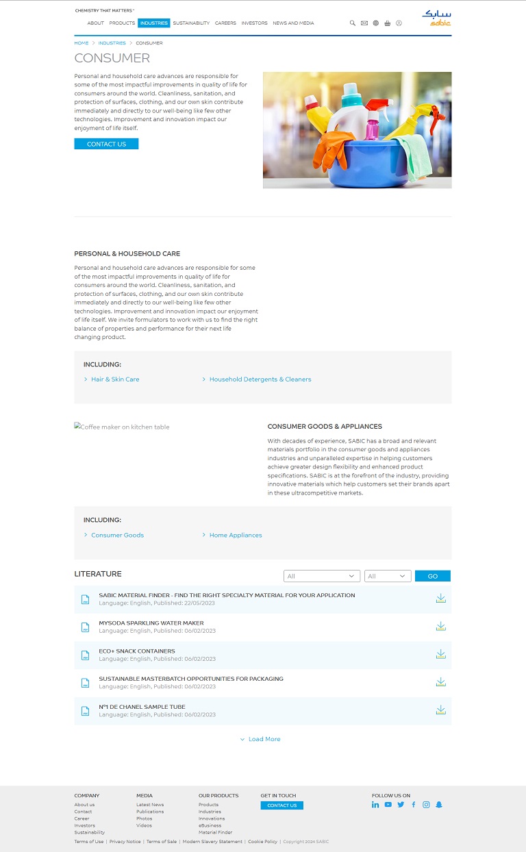 Industries - Consumer SABIC website