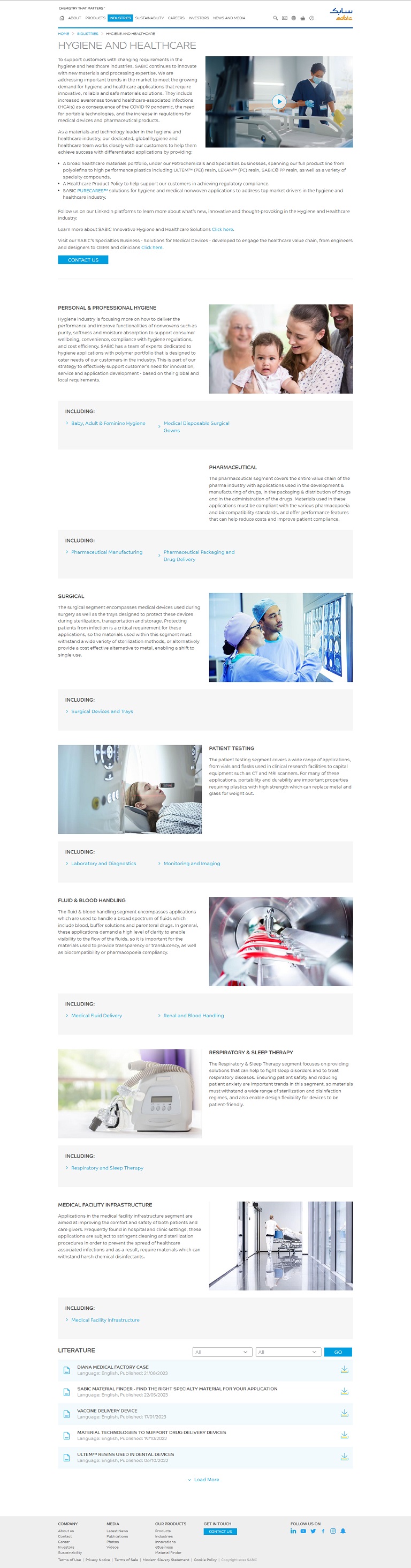 Industries - Hygiene SABIC website