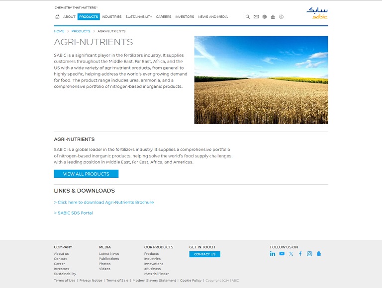 Products - Agri-nutrients SABIC website
