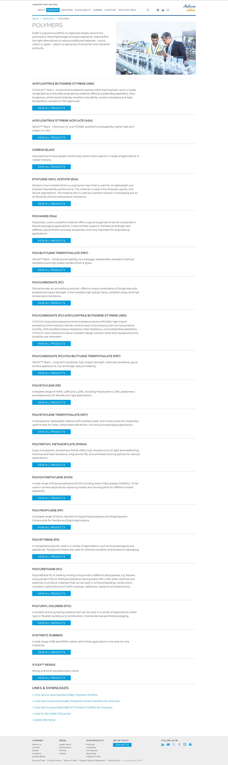 Products - Polymers SABIC website