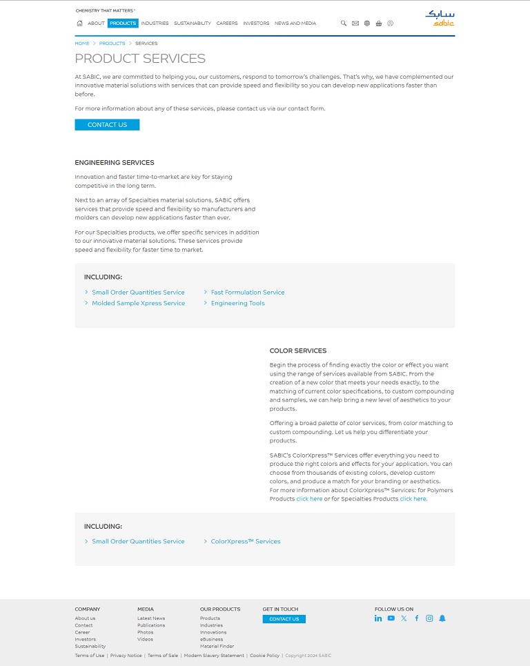 Products - Services SABIC website