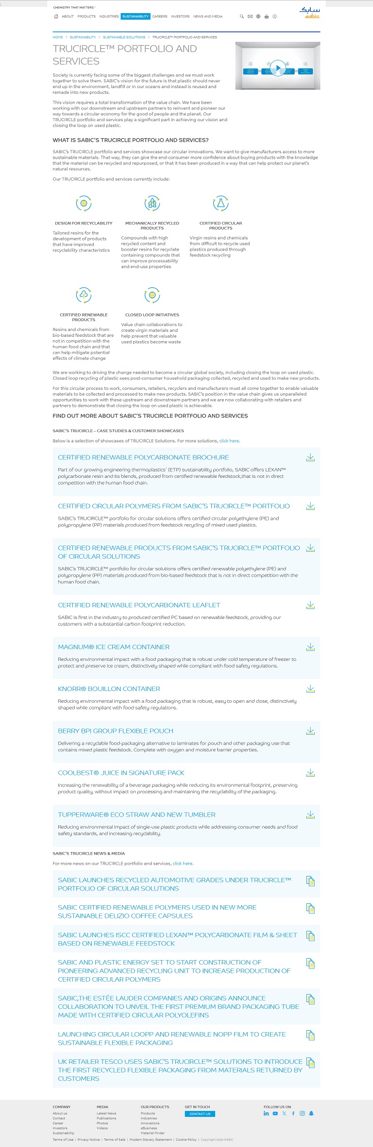 Sustainability - Trucircle SABIC website
