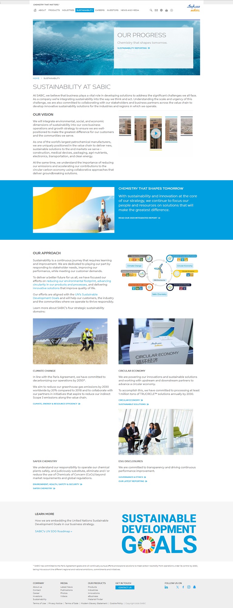 Sustainability SABIC website