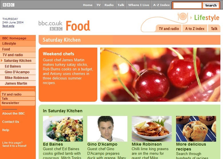 Saturday Kitchen Website