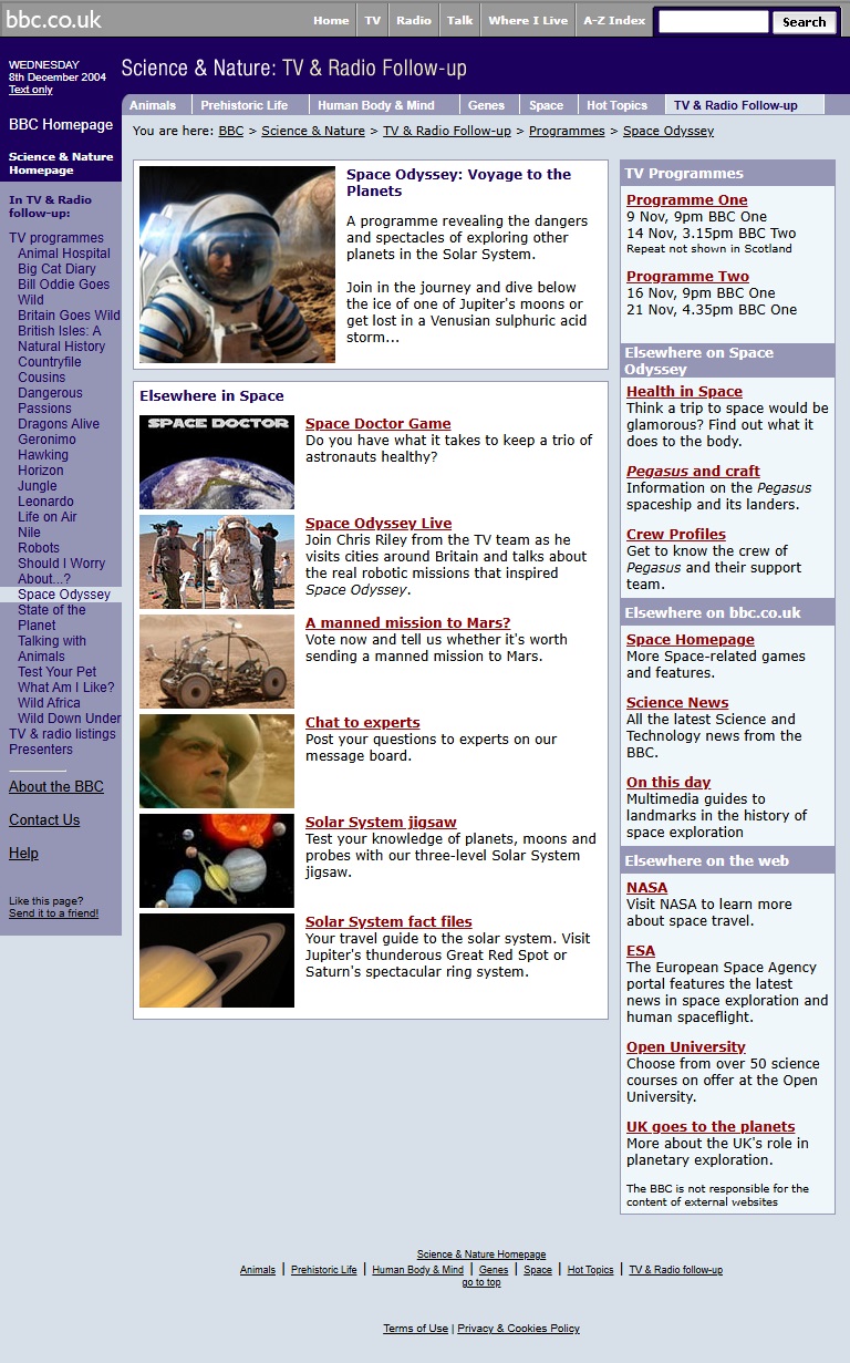 Space Odyssey Website