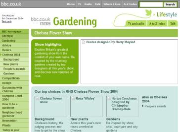 RHS Chelsea Flower Show 2004 Website